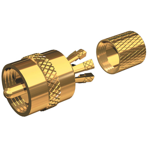 Shakespeare PL-259-CP-G - Solderless PL-259 Connector for RG-8X or RG-58/AU Coax - Gold Plated [PL-259-CP-G]-North Shore Sailing