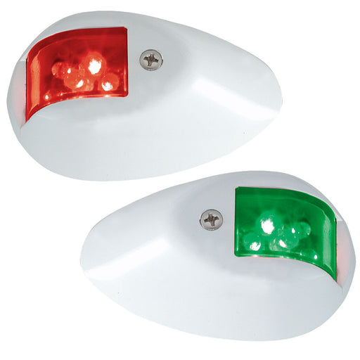 Perko LED Side Lights - Red/Green - 12V - White Epoxy Coated Housing [0602DP1WHT]-North Shore Sailing