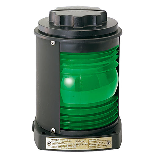Perko Side Light - Black Plastic, Green Lens [1127GA0BLK]-North Shore Sailing
