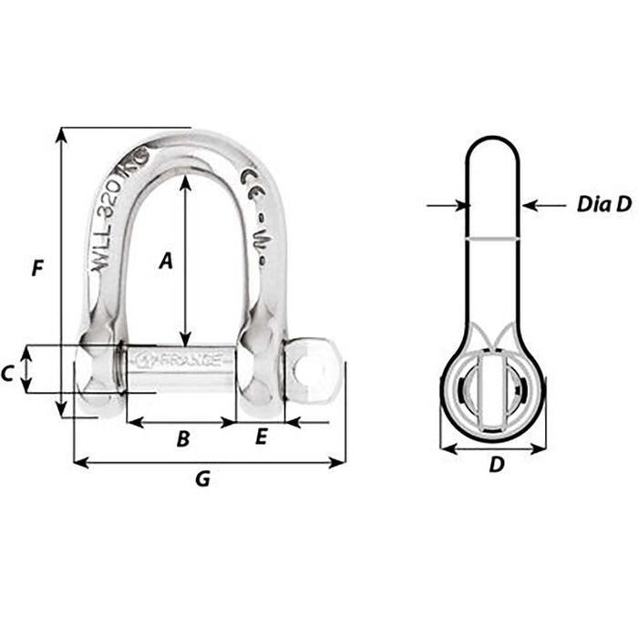 Wichard Self-Locking D Shackle - Diameter 5mm - 3/16" [01202]-North Shore Sailing