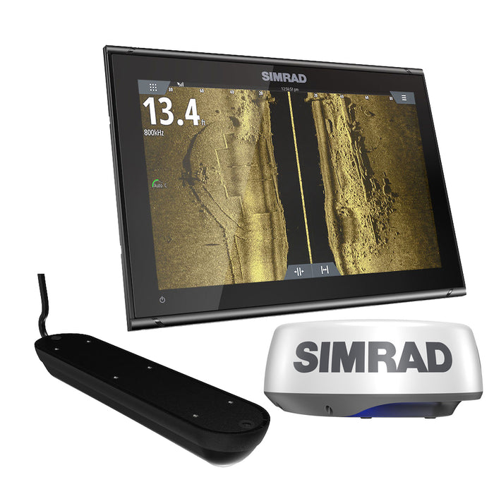 Simrad GO9 XSE Chartplotter Radar Bundle HALO20+  Active Imaging 3-in-1 Transom Mount Transducer  C-MAP Discover Chart [000-15617-002]-North Shore Sailing