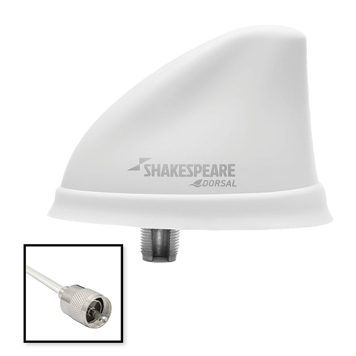 Shakespeare Dorsal Antenna White Low Profile 26 RGB Cable w/PL-259 [5912-DS-VHF-W]-North Shore Sailing