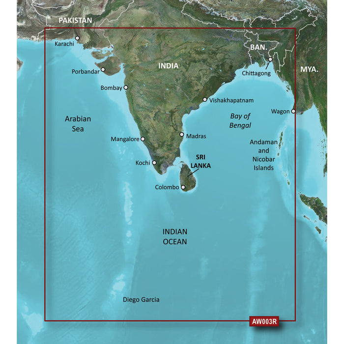 Garmin BlueChart g3 HD - HXAW003R - Indian Subcontinent - microSD/SD [010-C0755-20]-North Shore Sailing