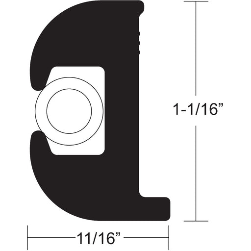 TACO Flex Vinyl Rub Rail Kit - Black w/White Insert - 50' - 1-1/16" x 11/16" [V11-0809BWK50-2]-North Shore Sailing
