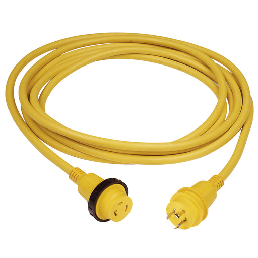 Marinco 30 Amp PowerCord PLUS Cordset w/Power-On LED - Yellow 50ft [199119]-North Shore Sailing
