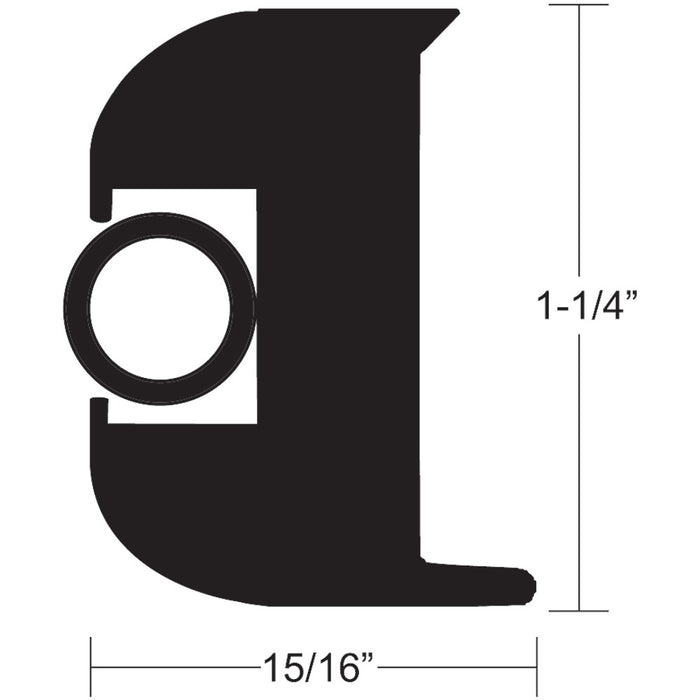 TACO Flex Vinyl Rub Rail Kit - Black w/Black Insert - 70' - 1-1/4" x 15/16" [V11-3447BBK70-2]-North Shore Sailing