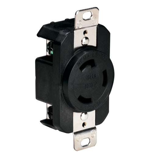 Marinco 305CRRB 125V 30Amp Locking Receptacle - Black [305CRRB]-North Shore Sailing