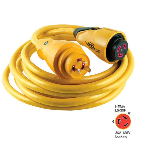 Marinco CS30-25 EEL 30A 125V Shore Power Cordset - 25' - Yellow [CS30-25]-North Shore Sailing