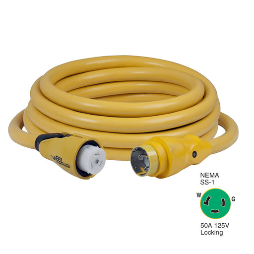 Marinco CS503-25 EEL 50A 125V Shore Power Cordset - 25' - Yellow [CS503-25]-North Shore Sailing