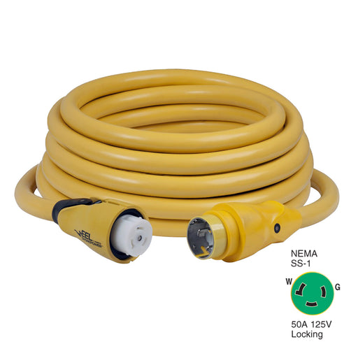 Marinco CS503-50 EEL 50A 125V Shore Power Cordset - 50' - Yellow [CS503-50]-North Shore Sailing