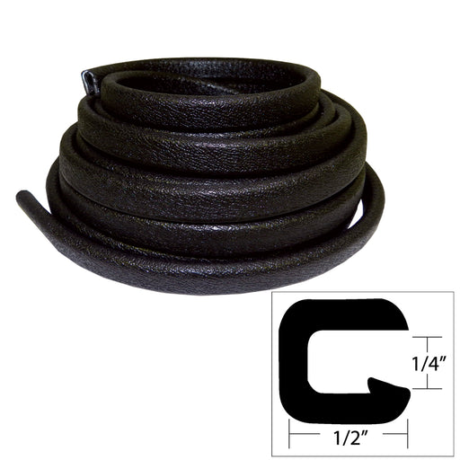 TACO Flexible Vinyl Trim - 1/4" Opening x 1/2"W x 25'L - Black [V30-1008B25-1]-North Shore Sailing