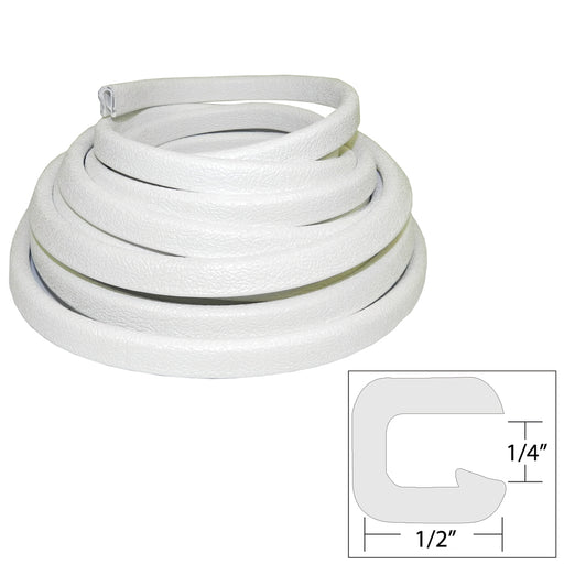 TACO Flexible Vinyl Trim - 1/4" Opening x 1/2"W x 25'L - White [V30-1008W25-1]-North Shore Sailing