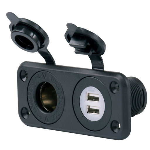 Marinco SeaLink Deluxe Dual USB Charger & 12V Receptacle [12VCOMBO]-North Shore Sailing
