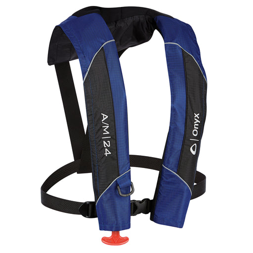Onyx A/M-24 Automatic/Manual Inflatable PFD Life Jacket - Blue [132000-500-004-15]-North Shore Sailing
