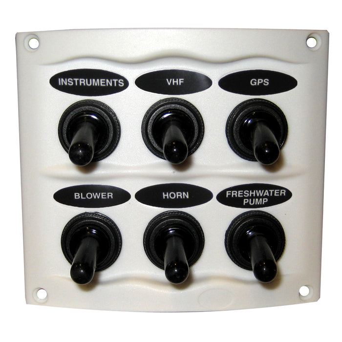 Marinco Waterproof Panel - 6 Switches - White [900-6WPW]-North Shore Sailing