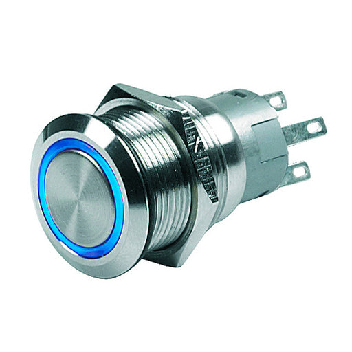 Marinco Push-Button Switch - 12V Momentary (On)/Off - Blue LED [80-511-0004-01]-North Shore Sailing