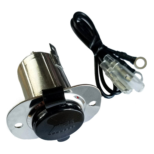 Marinco Stainless Steel 12V Receptacle w/Cap [20036]-North Shore Sailing