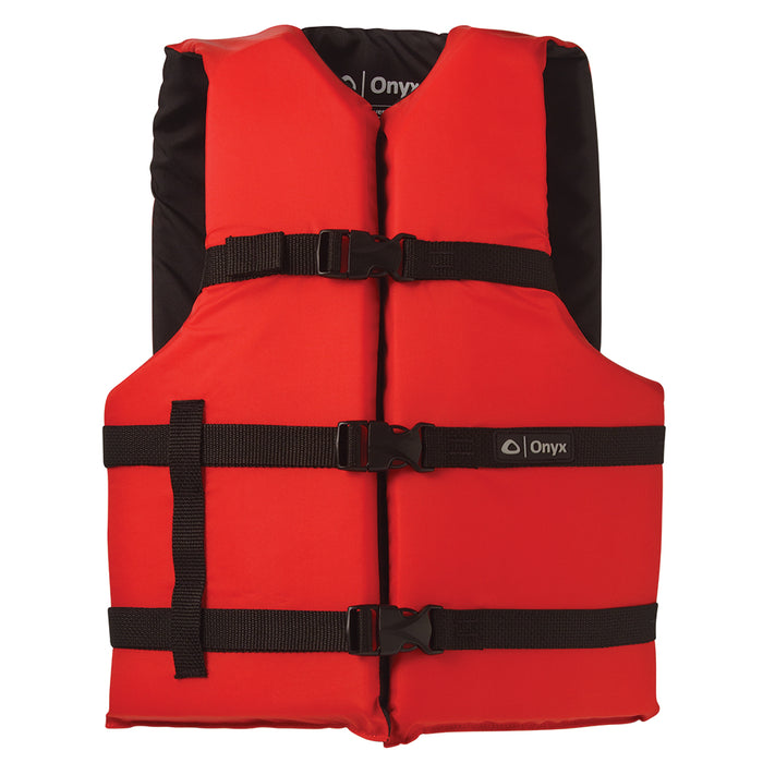 Onyx Nylon General Purpose Life Jacket - Adult Oversize - Red [103000-100-005-12]-North Shore Sailing