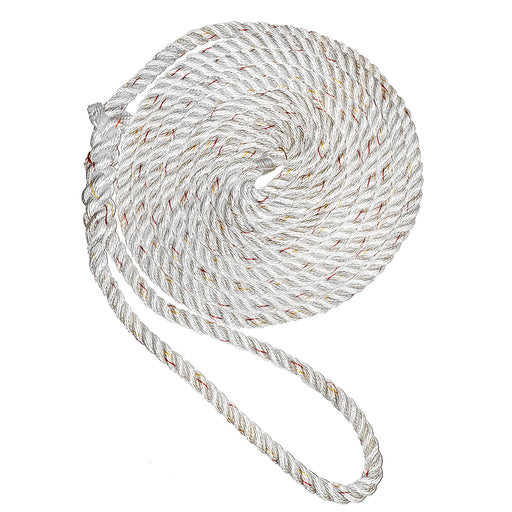 New England Ropes 5/8"Premium 3-Strand Dock Line - White w/Tracer - 50 [C6050-20-00050]-North Shore Sailing