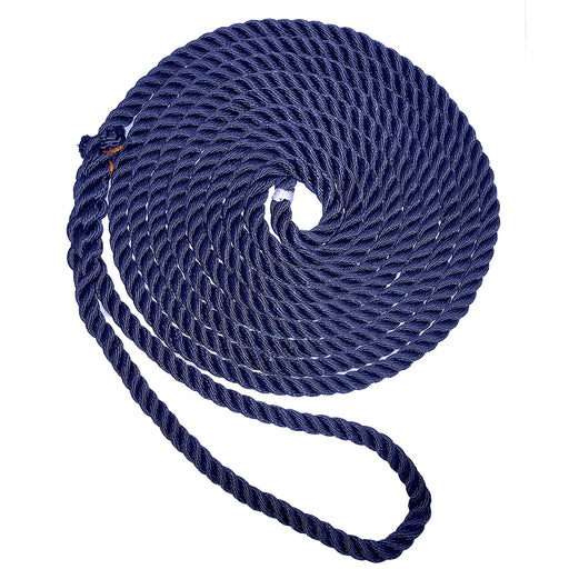 New England Ropes 5/8" Premium 3-Strand Dock Line - Navy Blue - 25 [C6053-20-00025]-North Shore Sailing