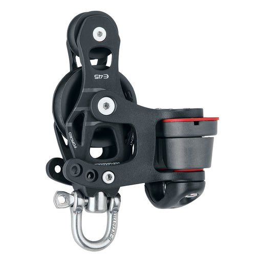 Harken 45mm Single Aluminum Element Fiddle Block w/Swivel  150 Cam Cleat [6235]-North Shore Sailing