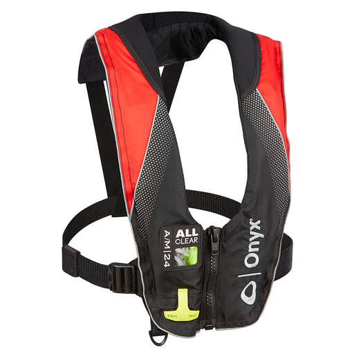 Onyx A/M-24 Series All Clear Automatic/Manual Inflatable Life Jacket - Black/Red - Adult [132200-100-004-20]-North Shore Sailing