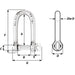 Wicahrd Self-Locking Long D Shackle - Diameter 5mm - 3/16" [01212]-North Shore Sailing