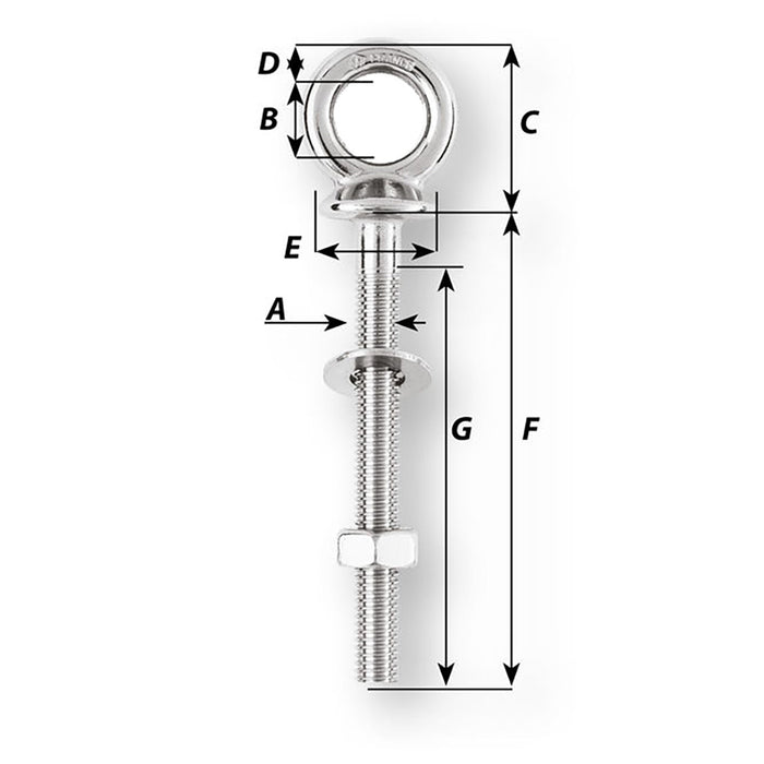 Wichard Eye Bolt - Diameter 15/32" - Length 1-9/16" [06490]-North Shore Sailing