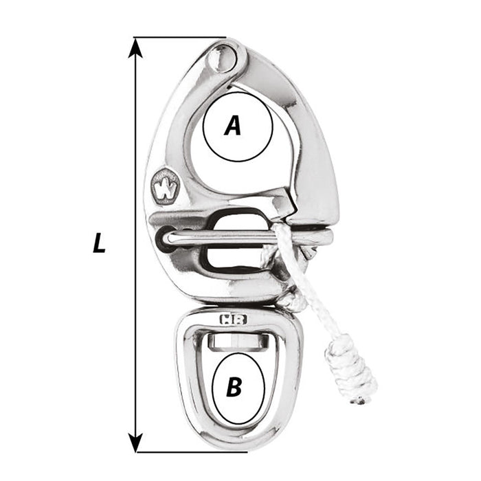 Wichard HR Quick Release Snap Shackle With Swivel Eye - 80mm Length - 3-5/32" [02674]-North Shore Sailing